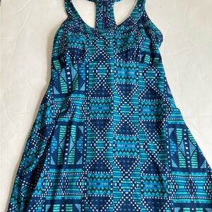 PrAna geometric print maxi dress built in bra size small